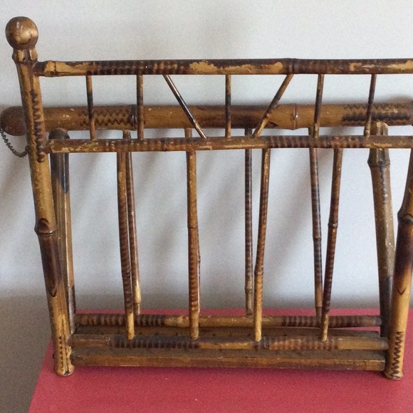 Vintage antique bamboo accordion style rack - Picture 3 of 6